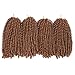 YEBO Spring Twist Hair 8 Inches 4 Packs Spring Twists Crochet Braiding Hair Ombre Colors Synthetic Hair Extensions 30 Strands/Pack, 110g/Pack(#30,8Inch)