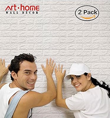Arthome White Brick 3D Wall Panels Peel and Stick Wallpaper