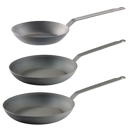 Tornwald-Schmiede Pfanne Induktion: Kaltgeschmiedete Bratpfannen mit Ø 20, 24 cm und 28 cm, 3er-Set (Gastronomie Pfanne, gesc