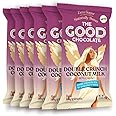 The Good Chocolate - Double Crunch Vegan Coconut Milk Cacao Bar, Coconut Milk Vegan Chocolate Bar, 90% Less Sugar, Lower Net Carb Snack, Lower Calorie, Vegan Chocolate Bars, 6 Bar Value Pack