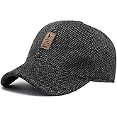 EDIKO Winter Hats for Men Baseball Cap Warm Dad Caps with Earflaps Adjustable
