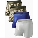 Auxo Mens Boxer Briefs Underwear Modal Breathable No Riding Up Moisture Wicking 4 Pack