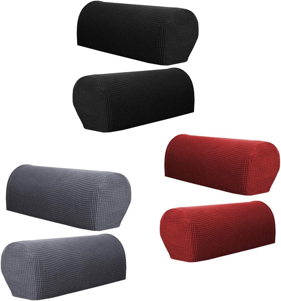 LOVIVER 3 Pairs Stretch Armrest Covers, Spandex Polyester Arm Caps For