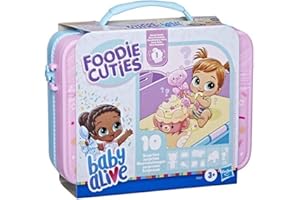 Baby Alive Foodie Cuties, Surprise Toy for Easter Basket Stuffers, Mini Dolls for Kids, 10 Surprises in Lunchbox-Style Case (Styles May Vary), Easter Gifts for Girls & Boys, 3+