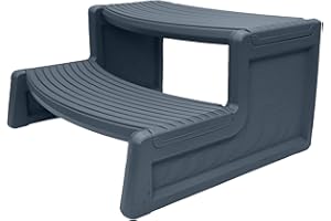 Confer Plastics Resin Multi Purpose Outdoor Non Slip Portable Spa and Hot Tub Handi-Step Deck Patio Steps Accessories, Dark Grey