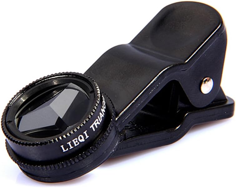 LIEQI LQ-004 Clip-on Camera Lens 360 Degree Triangular Prism Lens for Cellphone (Black)