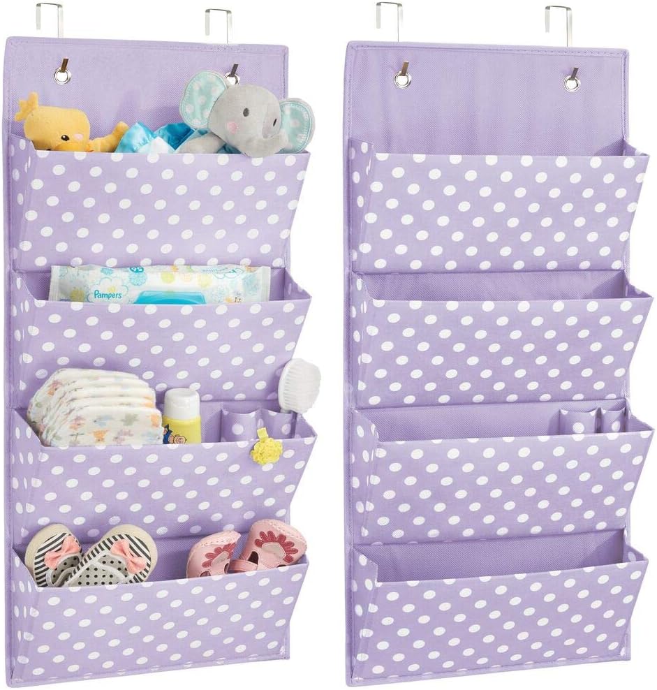 mDesign Set of 2 Wardrobe Organiser — Hanging Clothes Storage for