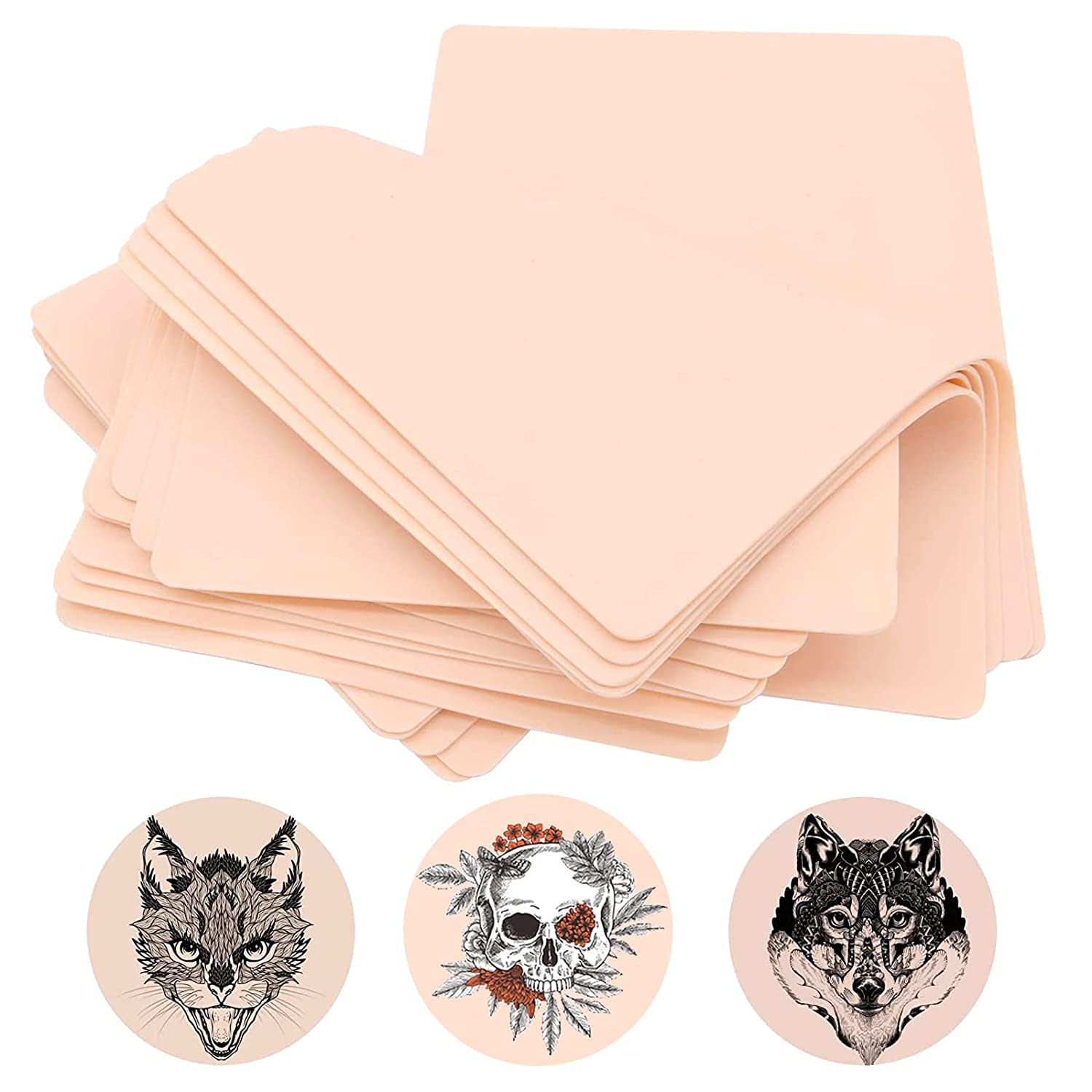 Unihuby 10Pcs Tattoo Skin, Fake Skin 8x6" Tattoo Practice Skins for Tattoos Supplies