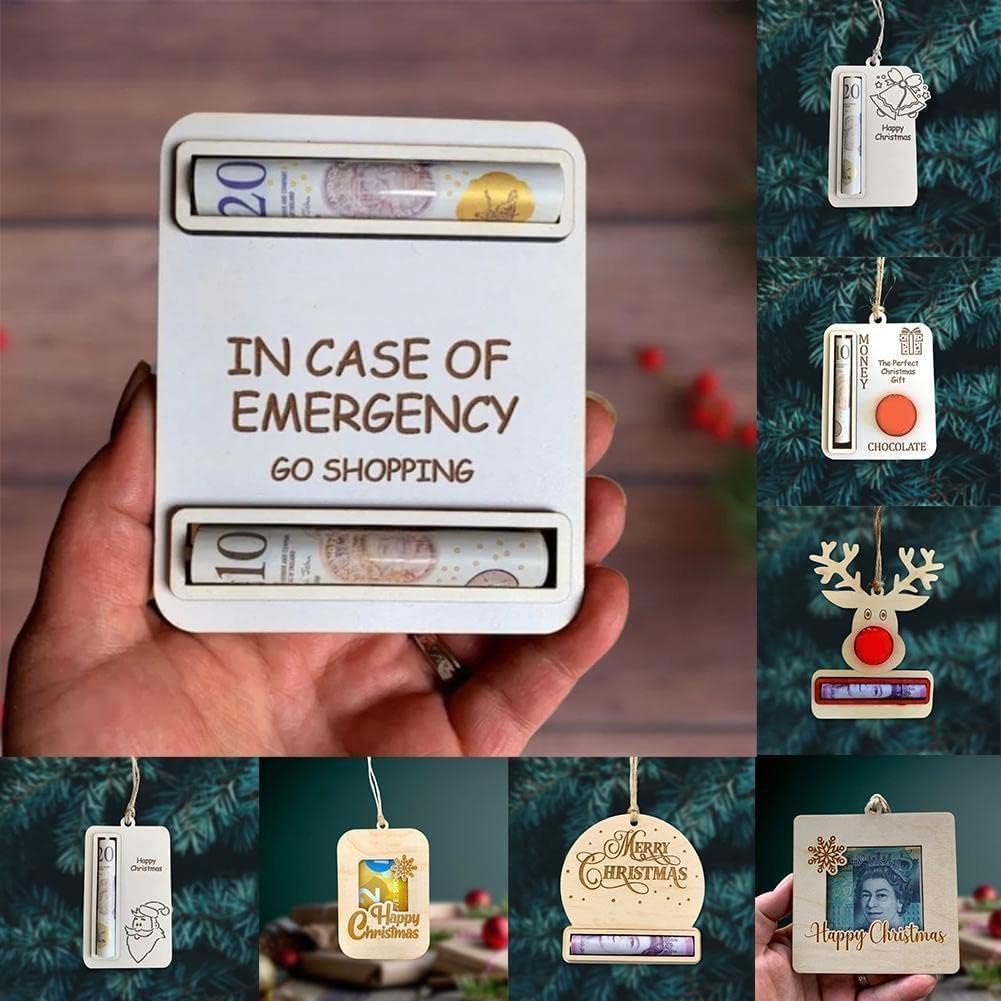 Tree Stands - 6PCS Christmas Unique Money Holder for Cash Gift,Christmas Tree Hanging Ornaments with Lanyard