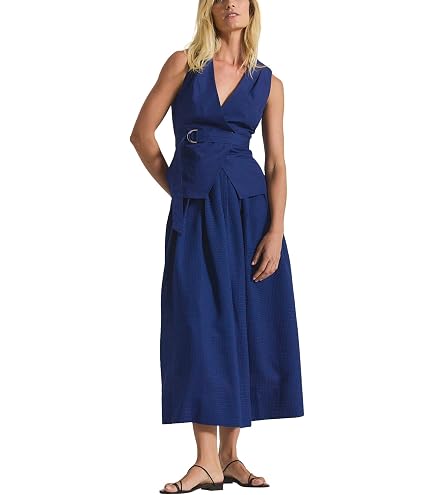 Derek Lam 10 Crosby Kenza Pleated MIDI Dress, Black Fall Foliage, 0 at Amazon Women's Clothing store