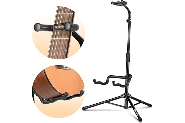 CAHAYA Adjustable Guitar Stand Tripod Portable Folding Guitar Stand with Neck Holder for Acoustic Electric Classical Bass Gui