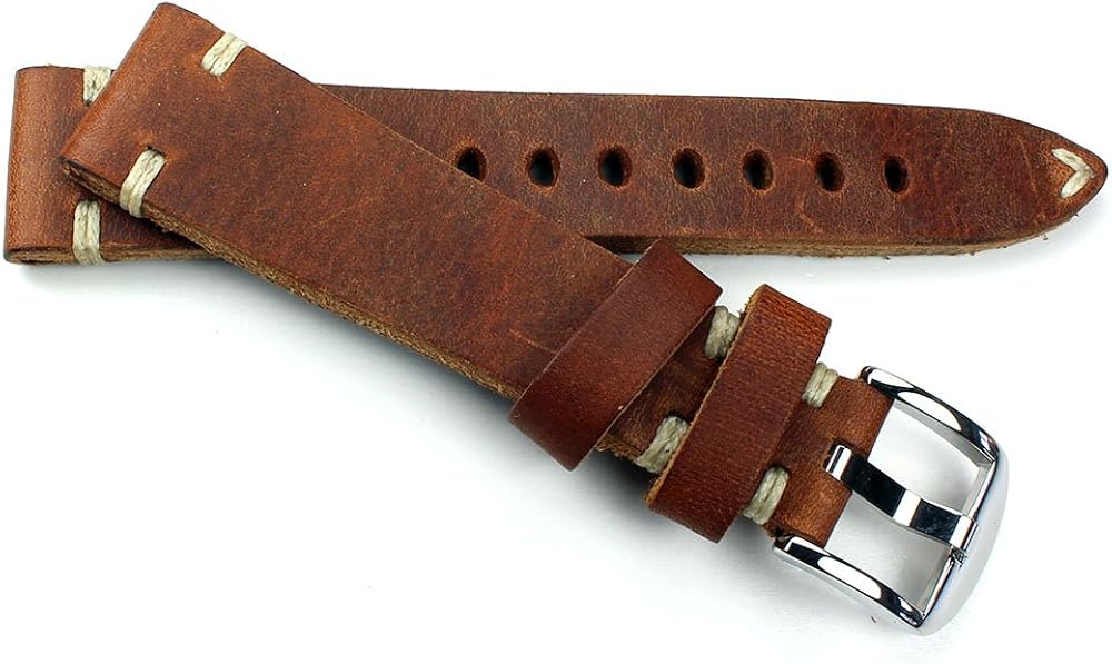 19mm Vintage Uhrenarmband aus Sattelleder Shabby shick Unikat