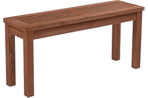 VINGLI Outdoor Wooden Bench, 40” Porch Bench Outdoor Backless Garden Bench, Small Outdoor Bench for Deck Patio Entryway
