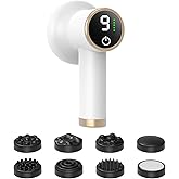 TJXVX Handheld Body Massager, Body Relaxing Machine, Portable and Cordless Massager for Deep Relaxation, 9 Modes for Body SPA, 8 Massage Heads, 1800mAh Battery, Gift for Men Women, White
