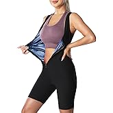 Donason Sauna Suit for Women Sauna Vest Weight Loss 4 in 1 Waist Trainer Full Body Sweat Shirt Workout Running Gym