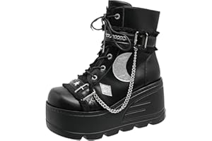 Ulalaza Women Mary Jane Dress Pumps Lolita Shoes Cute Platform Gothic Double Ankle Strap Round Toe Chunky Heel Uniform Pumps 