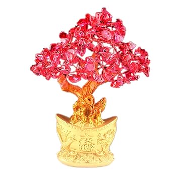 Amazon Com Feng Shui Shiny Crystal Money Tree Gold Ingot