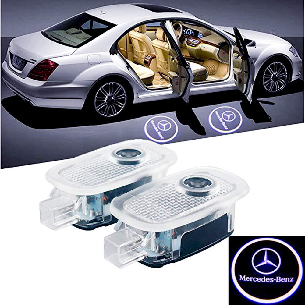 P93CS - Illuminazione Porte Auto A Led Wireless: 2 Luci Di Benvenuto Con Proiettore Logo Pipistrello, Facili Da Installare Senza Fori, A Batteria