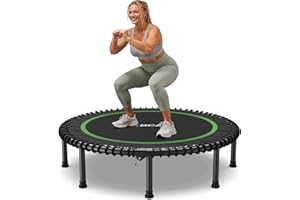 BCAN 40"/48" Foldable Mini Trampoline, 450 LBS Adult Fitness Trampoline with Bungees, Stable & Quiet Indoor/Garden
