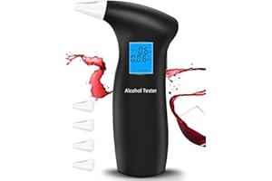 SAMULE Breathalyzer,Accurate Breathalyzer for Alcohol Personal Alcohol Breathalyzer Tester with LCD Display 4 Mouthpieces for Personal&Professional Use
