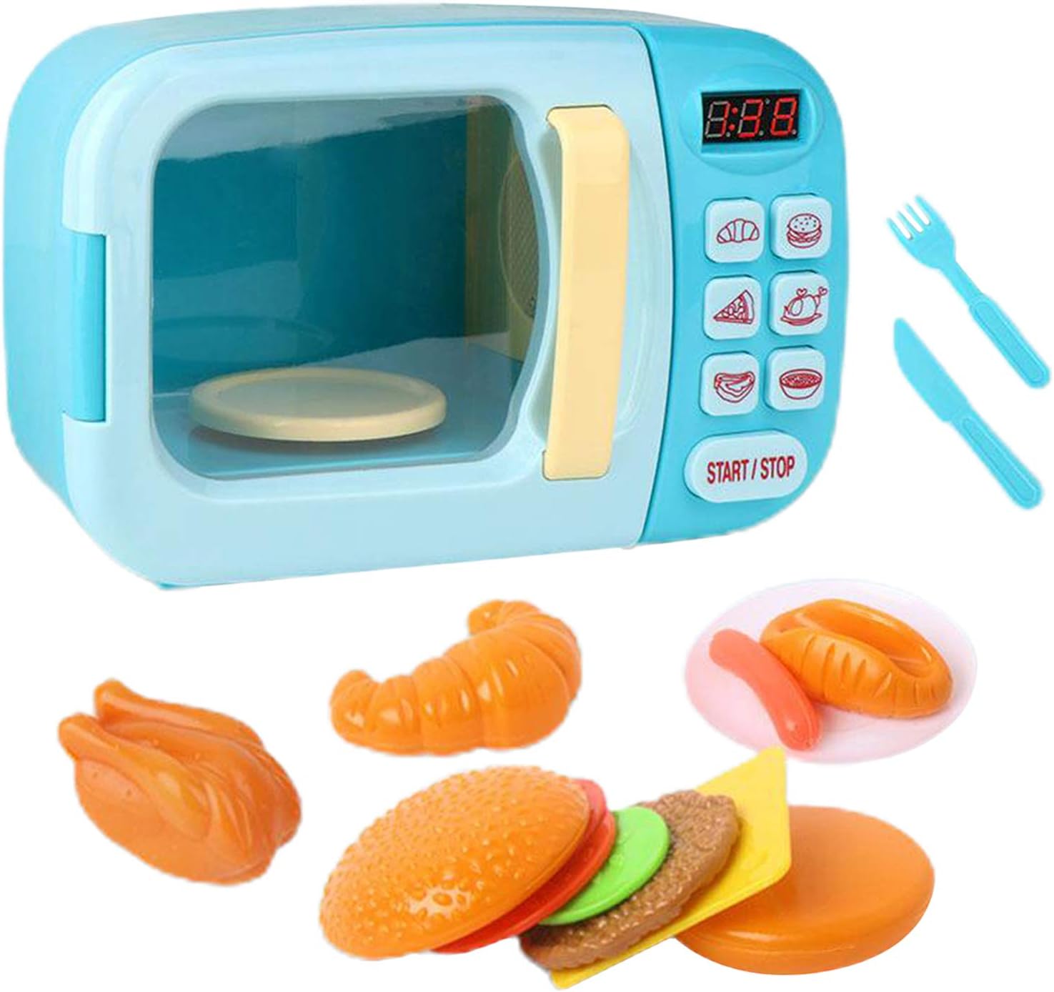 Hellery Kinder Mikrowelle Backofen Spielzeug Elektronische Pretend  Küchengerät Für Kleinkinder Spielen - Blau 13Pcs: Amazon.de: Spielzeug