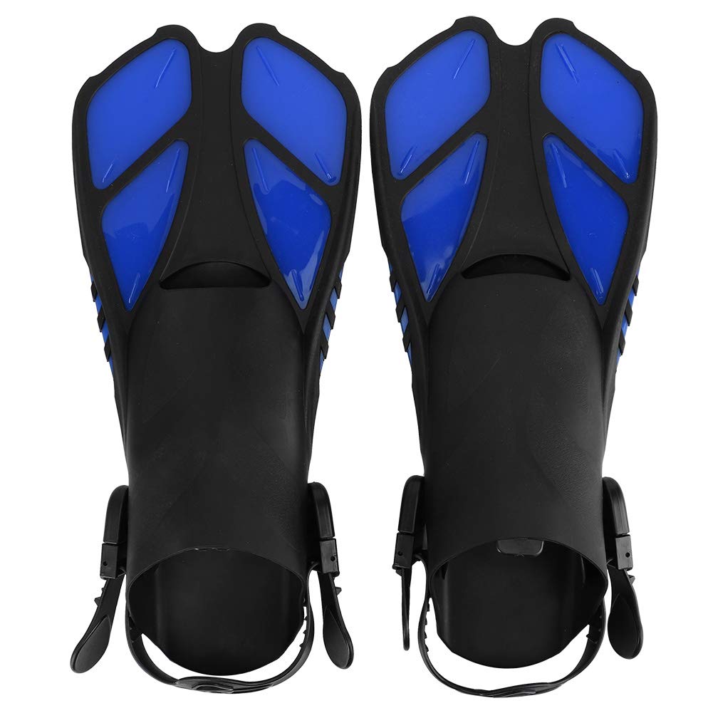 Alomejor Swimming Flippers Swim Fins Travel Size Short Adjustable for Snorkeling Diving Adult Men Women Kids(Blue)