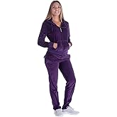 Facitisu Tracksuit for Women Set 2 Piece Joggers Velour Jogging Sweat Outfits Hoodie and Sweatpants Set