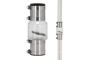 FERNCO ProCheck Quiet Silent Sump Pump Check Valve With Stainless Steel Vibration Resistant Couplings, 1-1/2“