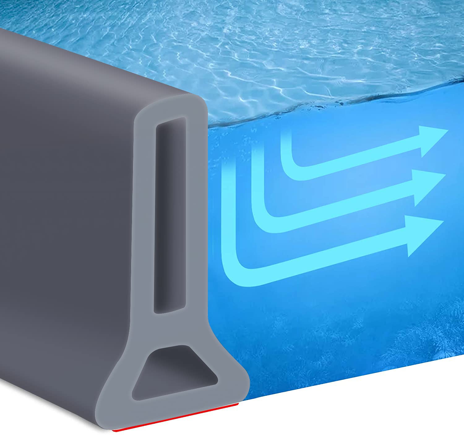 Shower Thresholds - Water Dam, Water Barrier Shower Floor - Silicone Shower Seal Shower Cubicle, Floor Sealing Strip Shower, Bath Water Barrier (135 cm, Grey)