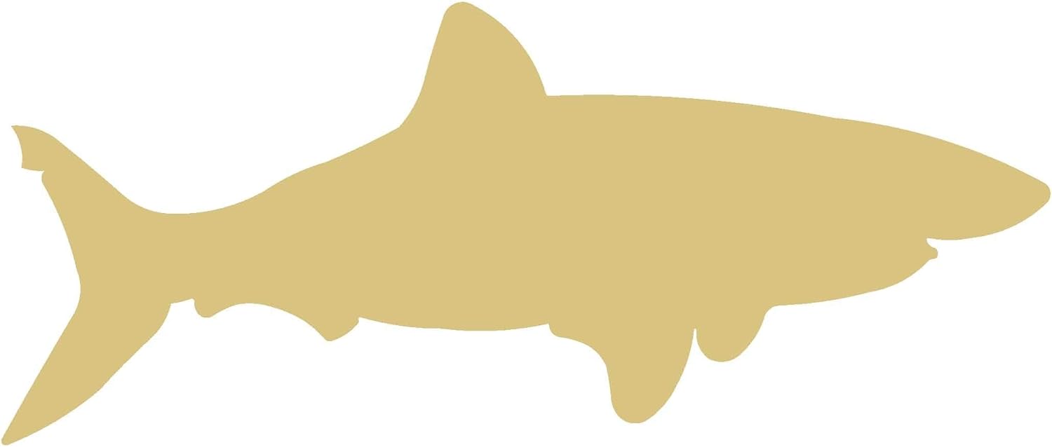 Shark Cutout Unfinished Wood Nautical Decor Door Hanger Ocean Beach House MDF Shaped Canvas Style 6