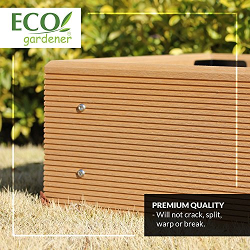 ECOgardener Premium Raised Bed Garden Planter Box 2' x 4' – The Most Beautiful Elevated Planter That Will not Crack, Split, warp or Break. Easy Setup and Maintenance Free Design.