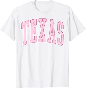 Texas Vintage Preppy Varsity Pink Sports T-Shirt