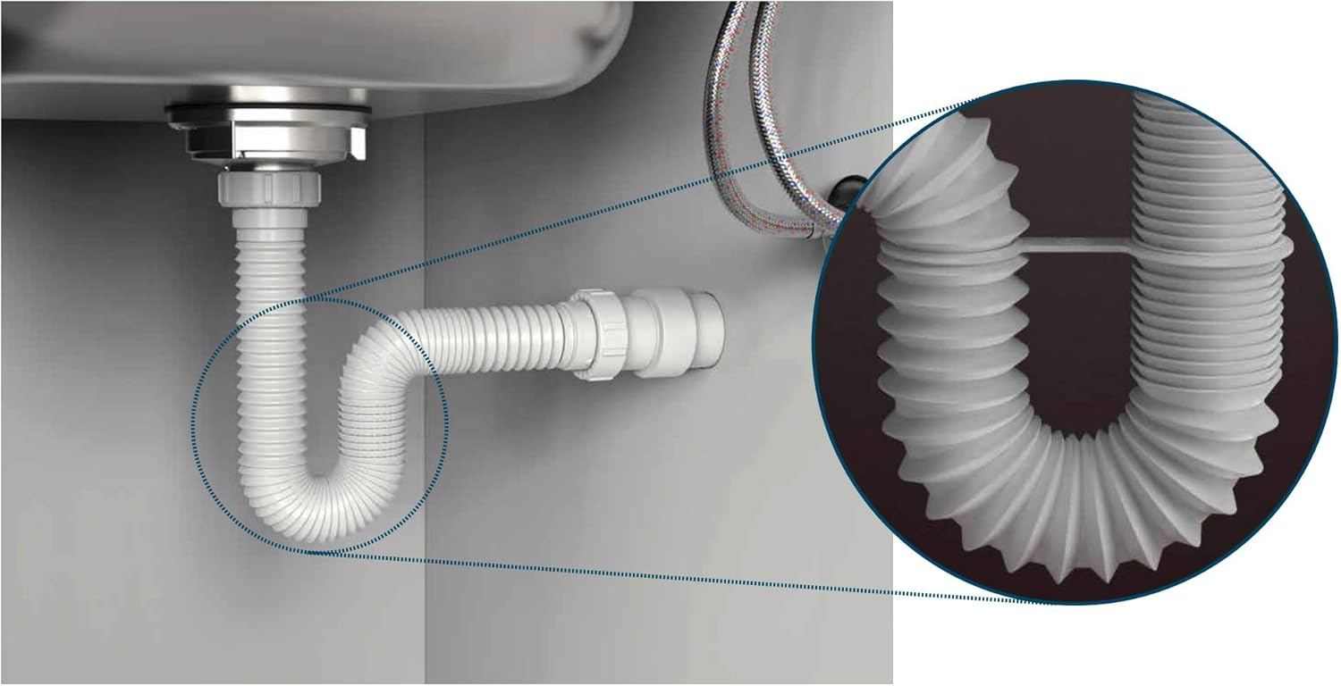 EasyDrain Ref. 510 Expandable & Flexible 1-1/2" P-trap - Kitchen Sink Installation Parts And Kits - 