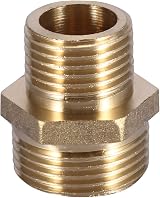 Hililand Brass Hex Nipple 3/4 to 1/2 Reducing Male Pipe Fitting Water Air Fuel view 2