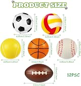 Ainiv 12Pcs Squeeze Stress Balls Sports Theme Foam Fidget Toys view 3