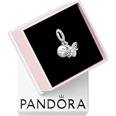 PANDORA Glow-in-the-Dark Firefly Dangle Charm | Sterling Silver, Jewelry for Women with Gift Box, Milky Green Glow Glass Design
