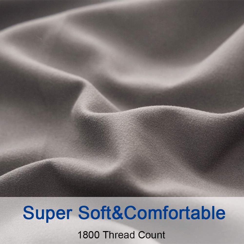 Sonoro Kate Sheets Super Soft Microfiber 1800 Thread Count 16 Inch Deep Pocket 4 Piece Queen Grey …: Kitchen & Dining