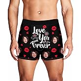 FUNAO Custom Men Boxer Short with Face Custom Underwear for Boyfriend Husband Valentine's Birthday XS-5XL