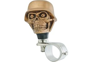 Lunsom Skull Soldier Wheel Control Power Grip Green Eyes Steering Spinner Driving Handle Booster Suicide Knob Car Turning Aid Helper Fit Most Auto Manual Vehicle (Bronze)