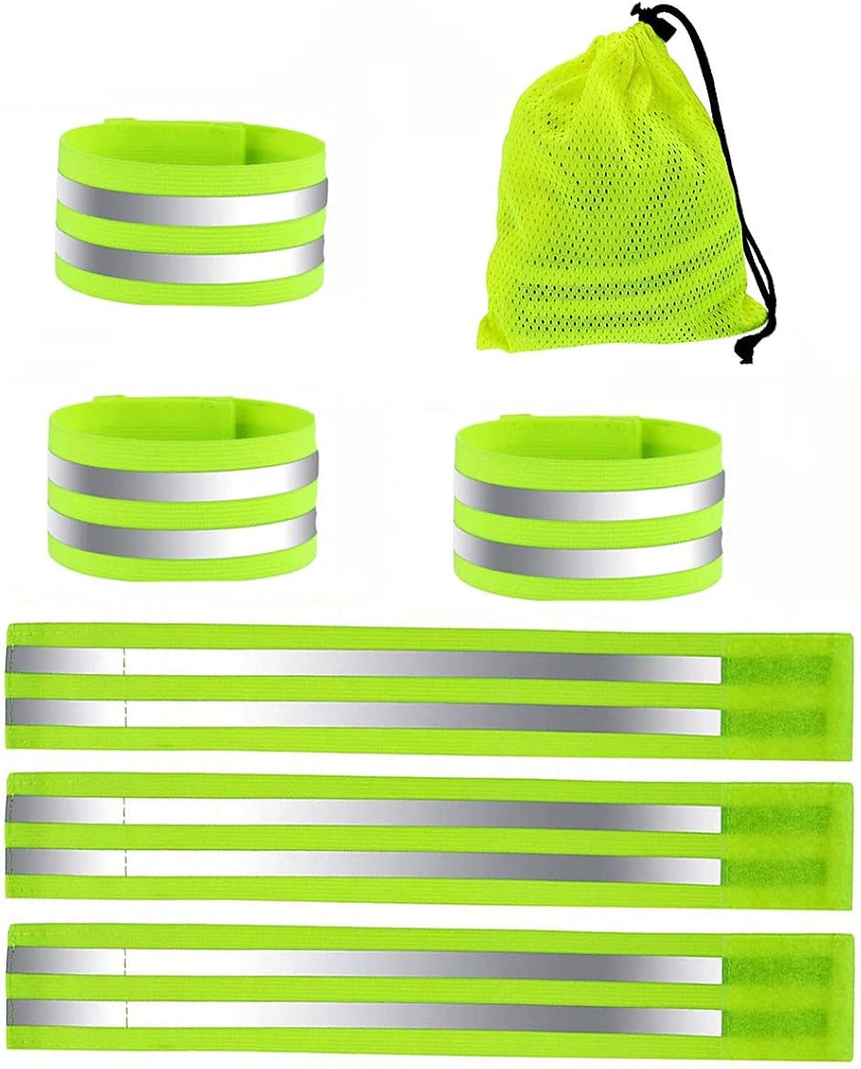 MQIAN 6PCS High Vis Reflective Bands,Reflective Running Armbands