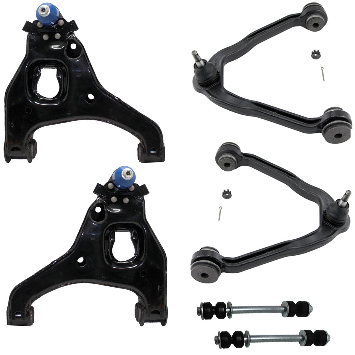 Detroit Axle 6pc Front Upper Lower Control Arms Sway Bar Kit 2wd Coil Spring Suspension For