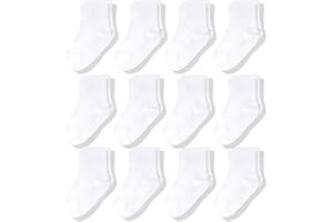 CozyWay Baby & Toddler Socks Crew Comfy Cotton Socks For Girls and Boys Babies Soft & Breathable Infant - 12 Pack