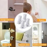 SACONELL 4 Pack Door Lever Child Safety Locks White Upgraded 180° Adhesive view 6