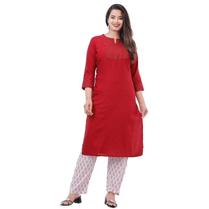 Buy V Shop Women Rayon Kurti/Kurta with Pant at Amazon.in