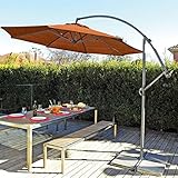 Coolaroo Round Cantilever Umbrella, Terracotta, 10-Foot