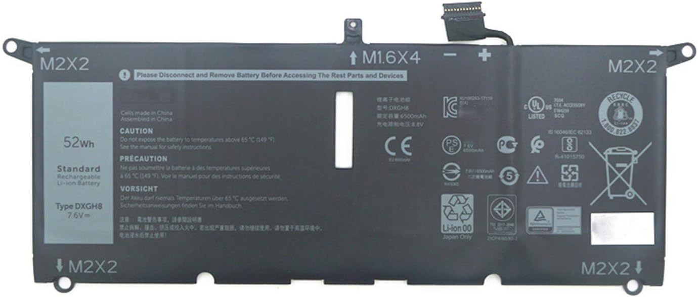 DXGH8 G8VCF H754V 0H754V P82G001 Laptop Battery Replacement for Dell XPS 13 9370 9380 Inspiron 13 7390 7391 2-in-1 5390 5391 7490 Latitude 3301 E3301 Vostro 5390 5391 Series (7.6V 52Wh) - Image 3