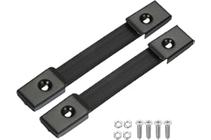 PATIKIL Strap Handles Replacement 6.3 Inch, 2 Pcs Rubber Ampere Handles Pull with Metal Caps Luggage Spare Strap Handle Grip for Suitcase Box Case Speaker Cabinet, Black