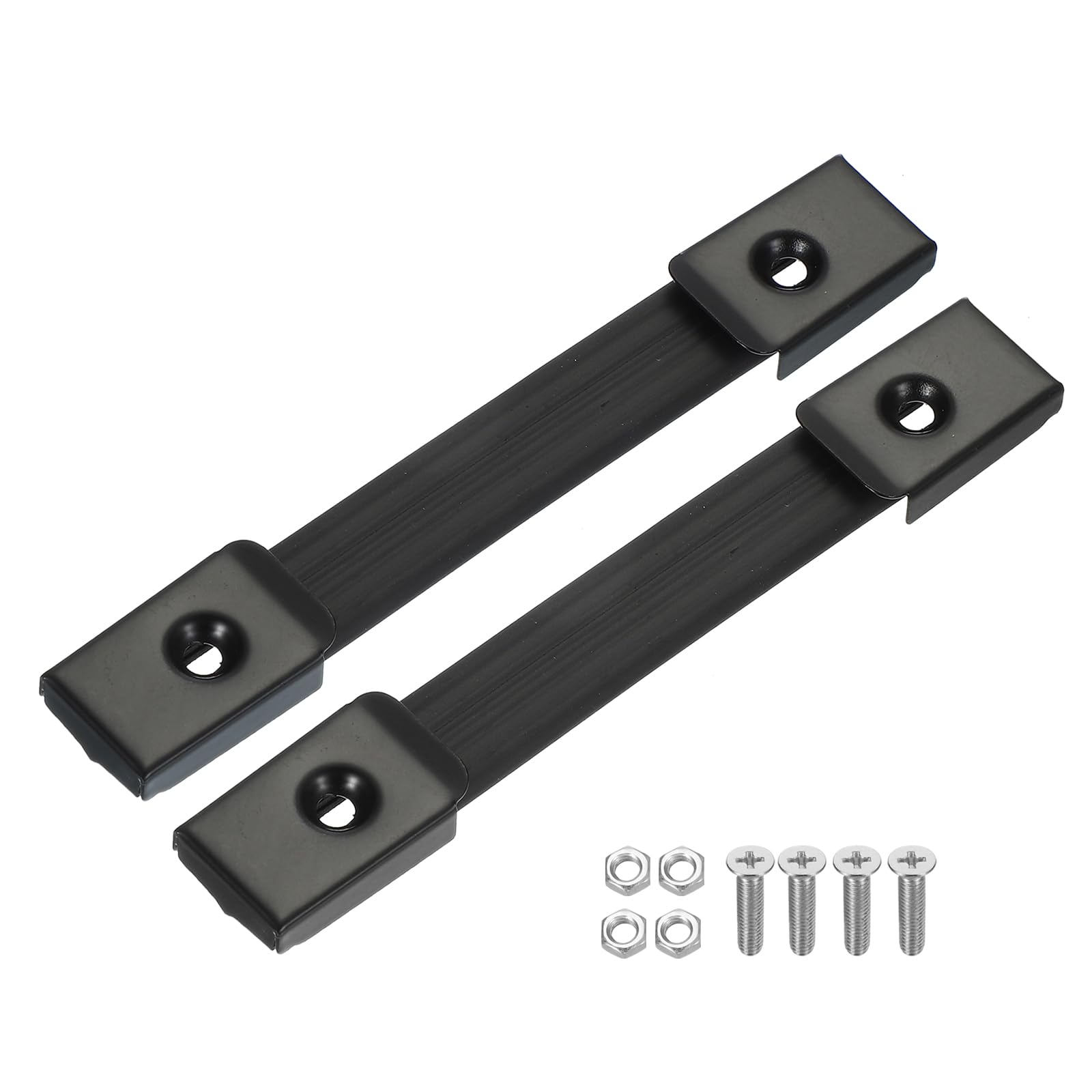 PATIKIL Handle Strap Replacement 6.3 Inch, 2Pcs Rubber Amplifiers Speaker Cabinet Strap Handle with Metal End Caps and Hardware Accessories, Black