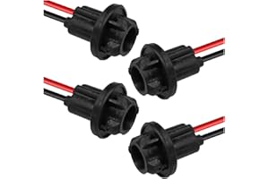 UHANBUT T10 W5W 194 Bulb Socket with Wire Pigtail, Universal LED Bulbs Pre-Wired Harness Sockets Adapter, Female Car Tail Light Connector Socket Accessories for Side Marker/Turn Signal Light (4PCS)