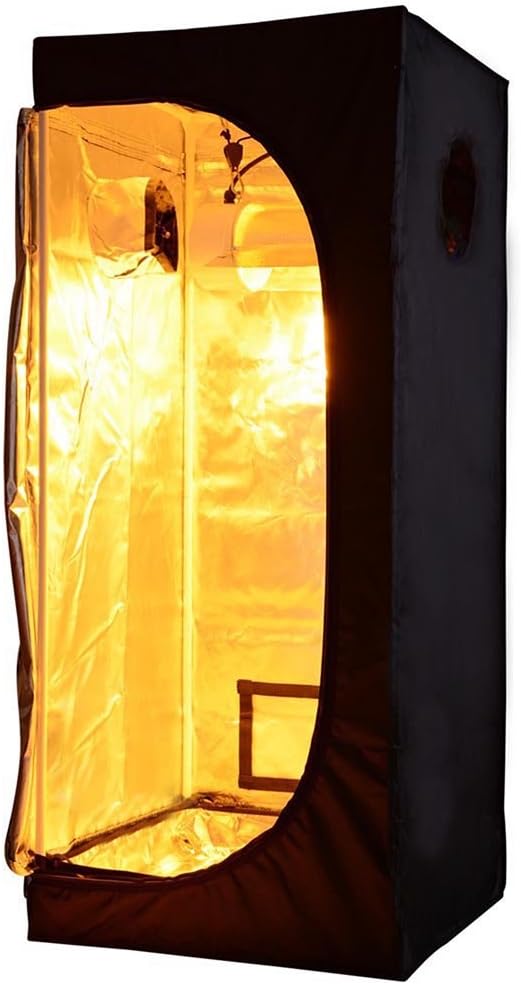 LAGarden 24x24x55 Hydroponics Grow Tent 100% Reflective Diamond Mylar Oxford Indoor Plant Growing Room
